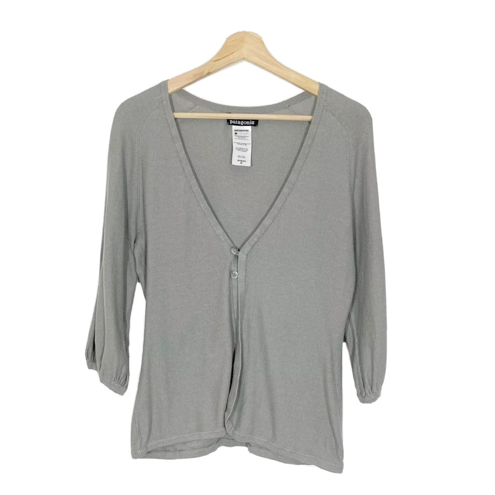 Patagonia Madeira Cardigan Sweater Lightweight Gray Sz M